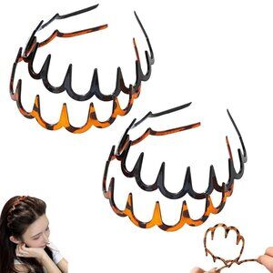 U Shape Hair Comb Headband Women Reversible Plastic Zig Zag Style 4PK